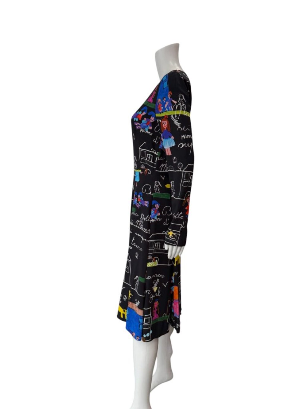 $3995 Dolce & Gabbana 2015 FW RARE Black Multi Viva La Mamma Midi Dress 44/8/M - Picture 7 of 10